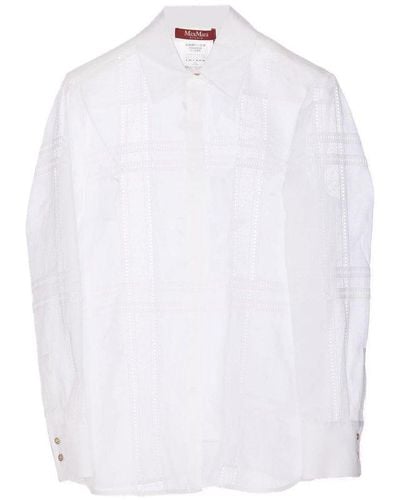Max Mara Studio Buttoned Long-sleeved Shirt - White