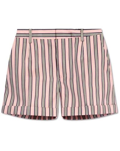 DSquared² High Wasit Striped Shorts - Red