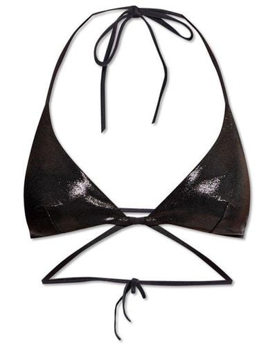 DSquared² Metallic Effect Bikini Triangle Top - Black