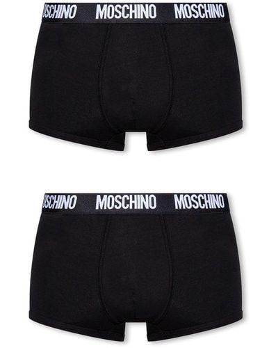 Moschino Logo-waistband 2-pack Boxers - Black