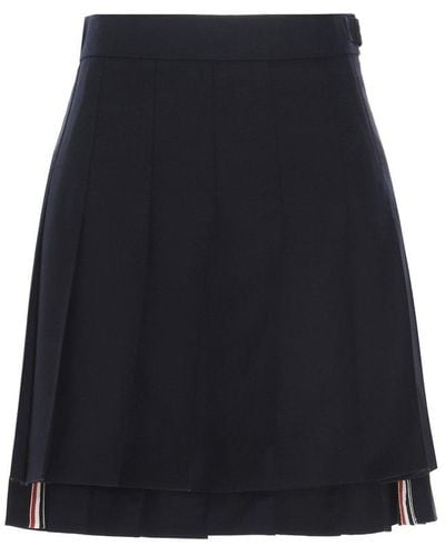 Thom Browne Pleated Twill Skirt Skirts - Black