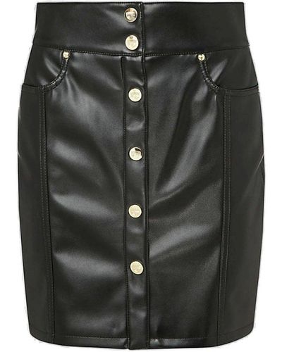 Chiara Ferragni Black Faux-leather Skirt