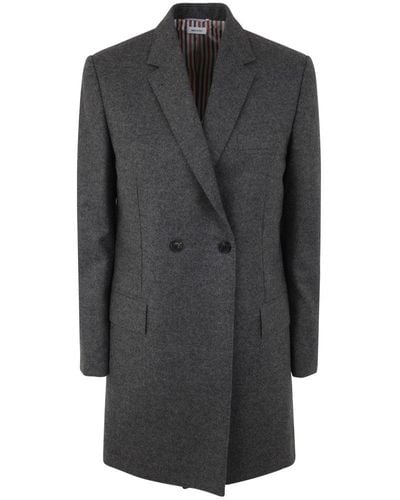 Thom Browne Elongated Long Sleeve Double Breasted Sportcoat - Grey