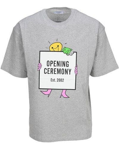 Opening Ceremony Graphic Printed Crewneck T-shirt - Grey