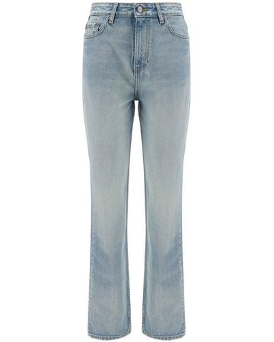 Ganni Straight-leg Buttoned Jeans - Blue