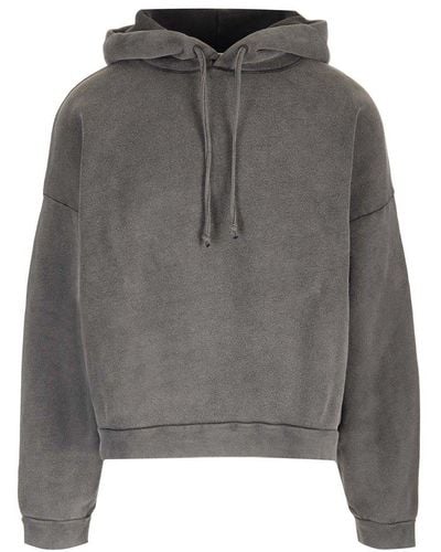 Acne Studios Cotton Hoodie Sweatshirt - Grey