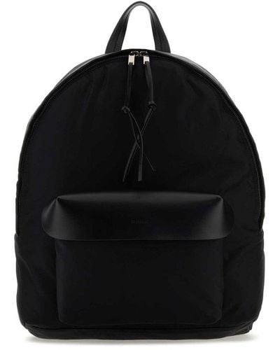 Jil Sander Logo Debossed Double-zip Backpack - Black