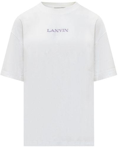 Lanvin Logo Embroidered T-shirt - White