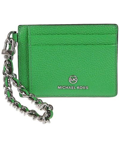 MICHAEL Michael Kors Logo Plaque Chained Small Cardholder - Green