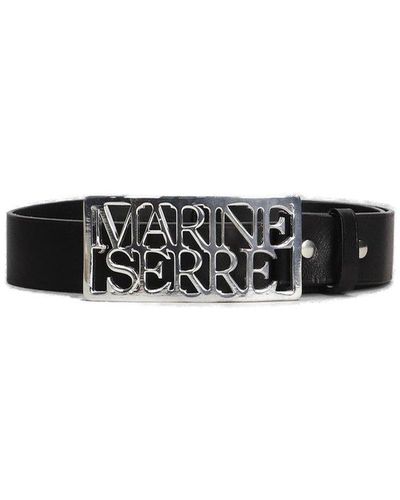 Marine Serre Logo Buckle Belt - White