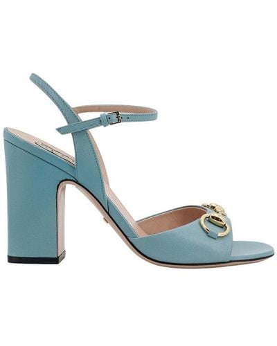 Gucci Horsebit Detailed Sandals - Blue