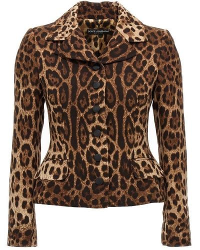 Dolce & Gabbana Essential Blazer Jackets - Brown