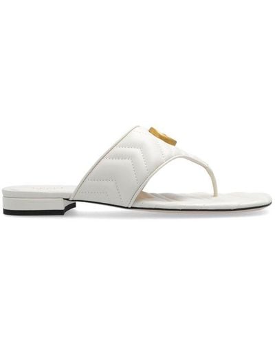 Gucci Double G Thong Sandals - White