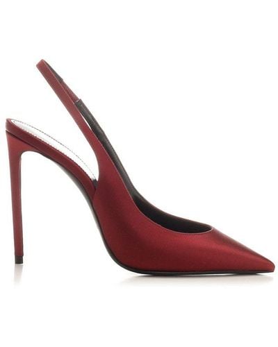 Saint Laurent Zoe Slingback Court Shoes - Red