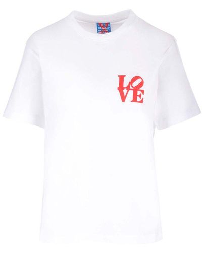 Longchamp X Robert Indiana Crewneck T-shirt - White