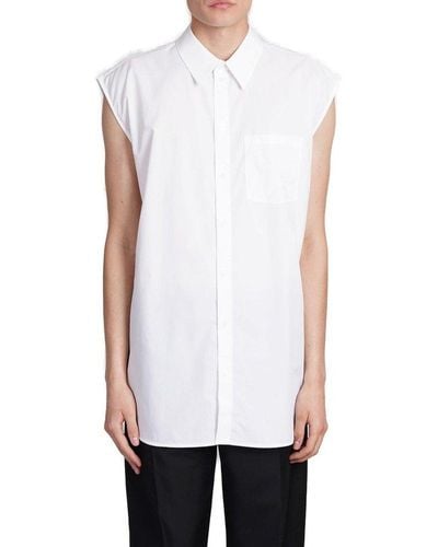 Helmut Lang Oversized Sleeveless Shirt - White