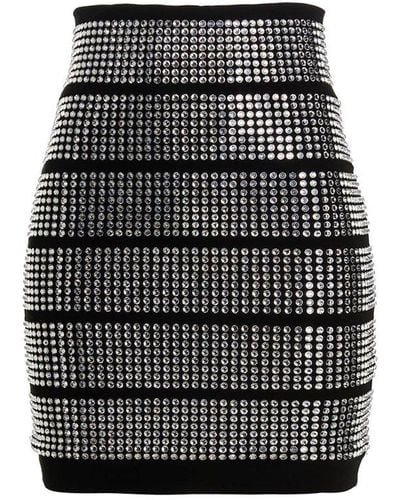 Alexandre Vauthier Embellished High Waist Mini Skirt - Black