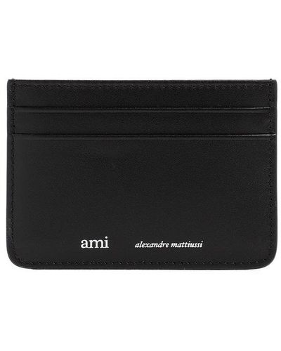 Ami Paris Logo Printed Card Holder - Black