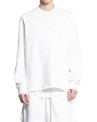 Rick Owens Star Embroidered Crewneck Sweatshirt - White