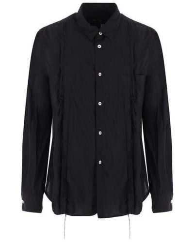 COMME DES GARÇON BLACK Distressed Effect Buttoned Shirt - Black