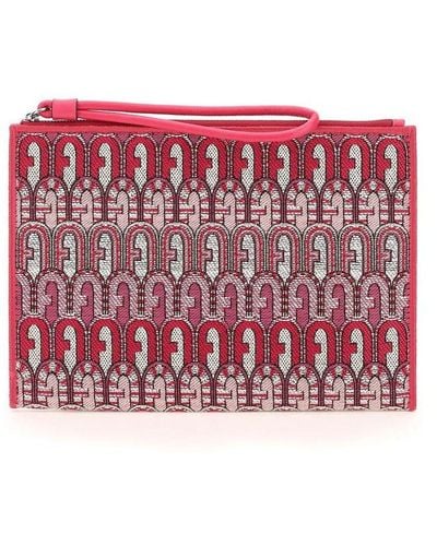 Furla Opportunity Envelope Zipped Clutch Bag - Red