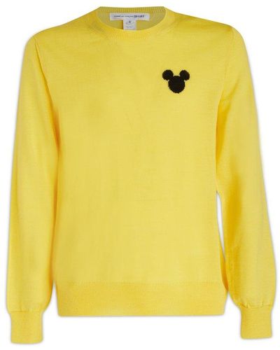 Comme des Garçons X Disney Crewneck Knitted Jumper - Yellow