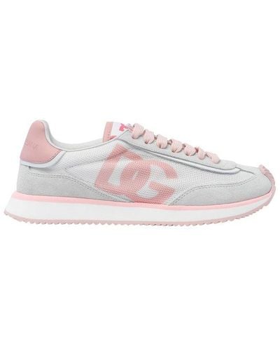 Dolce & Gabbana Dg Logo Printed Low-top Trainers - Pink