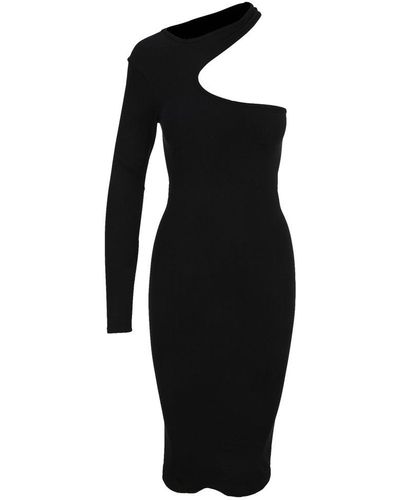 Helmut Lang Asymmetric Cut-out Dress - Black