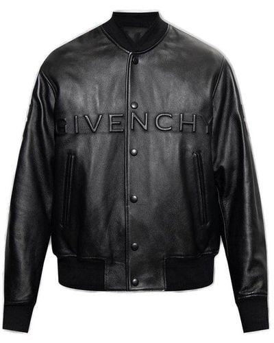 Givenchy Leather Bomber Jacket - Black