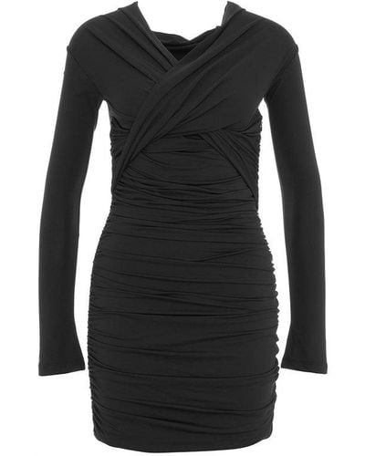 Aniye By V-neck Ruched Mini Dress - Black