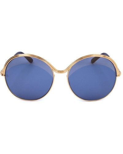 Elie Saab Round Frame Sunglasses - Blue