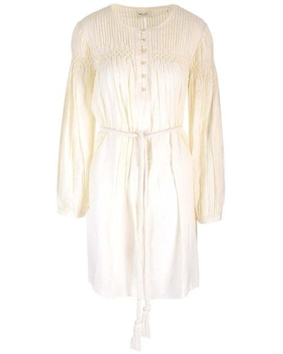 Isabel Marant Pleat Detailed Midi Dress - White