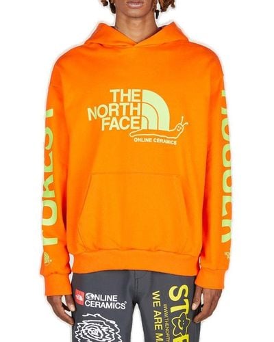 The North Face X Online Ceramics Graphic-print Regular-fit Cotton-jersey Hoody X - Orange