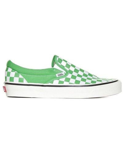 Vans Checkerboard Almond-toe Slip-on Sneakers - Green