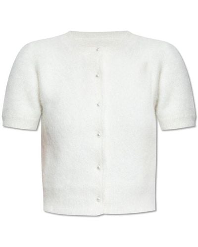 Maison Margiela Button-up Knitted Top - White