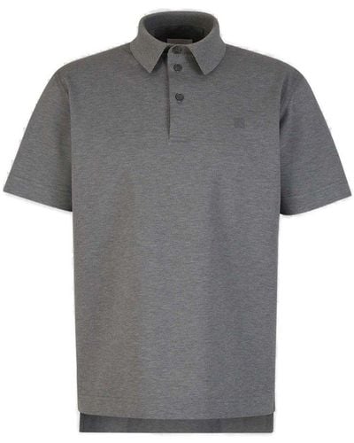 Givenchy 4g Embroidered Short-sleeved Polo Shirt - Grey