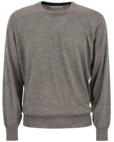 Brunello Cucinelli Lightweight Cashmere And Silk Crew-Neck Sweater - Grey