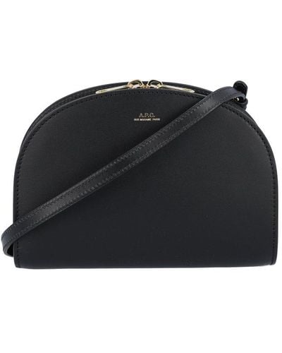 Mini Demi Lune Black Calfskin Bag by A.P.C., THEFLAMEL.COM