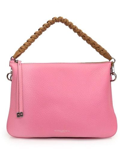 Gianni Chiarini Braided-handle Zipped Shoulder Bag - Pink