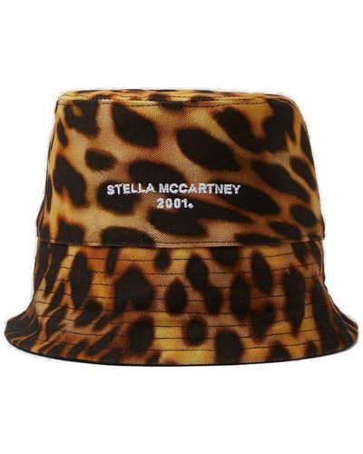 Stella McCartney Animal Print Bucket Hat - Brown