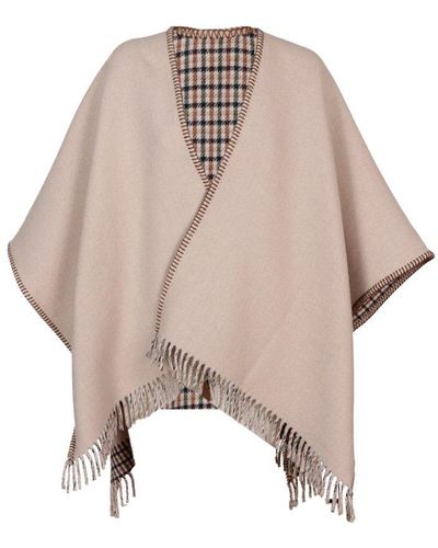 Golden Goose Journey Poncho Double Face Check - Natural