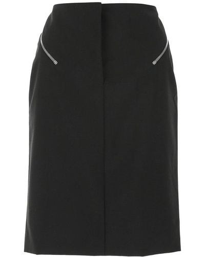 Givenchy Metallic Zipped Skirt - Black