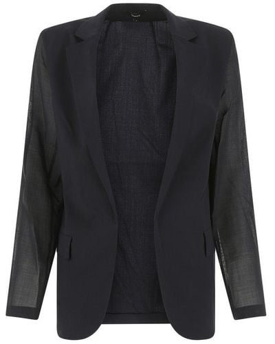 Theory Sheer Sleeved Tailored Blazer - Black