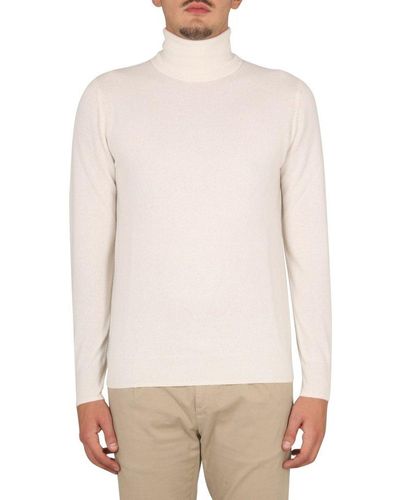 Aspesi Roll-neck Knitted Sweater - Natural