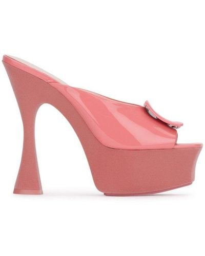 Roger Vivier Buckle Detailed Heeled Sandals - Pink