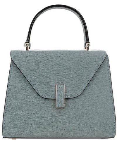 Valextra Iside Foldover Mini Top Handle Bag - Blue