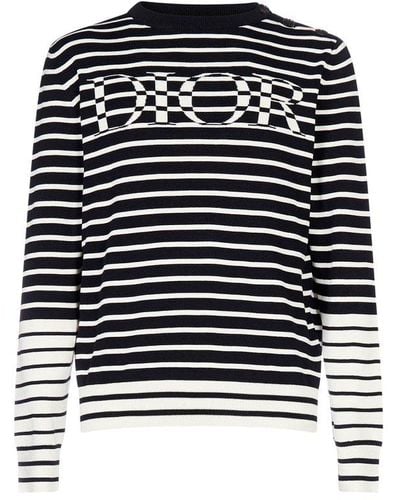 Dior Logo Striped Sweater - Multicolor