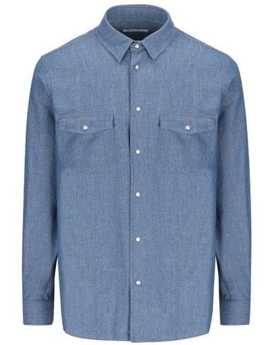 Loro Piana Thomas Button-up Denim Shirt - Blue