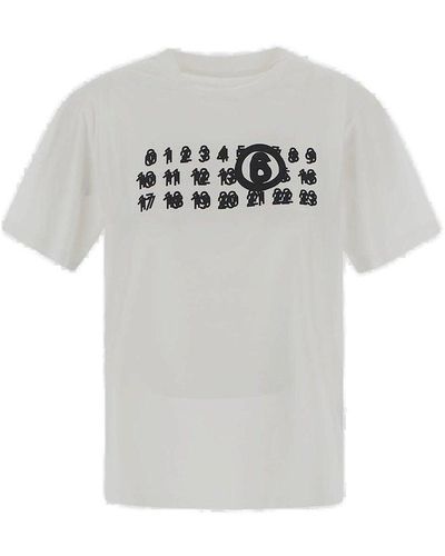 MM6 by Maison Martin Margiela Short-sleeved Crewneck T-shirt - Grey