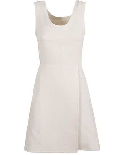 Jil Sander Textured Linen & Viscose Dress - White